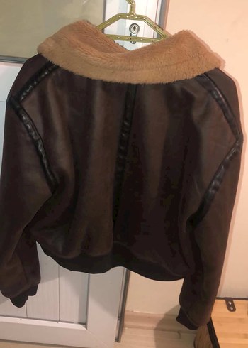 Zara Kahverengi Deri Fermuarlı Kadın Ceket