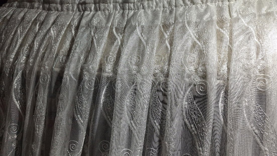 Bohem Gri İşlemeli Tül Perde - Görsel 2