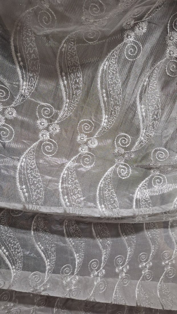 Bohem Gri İşlemeli Tül Perde - Görsel 3