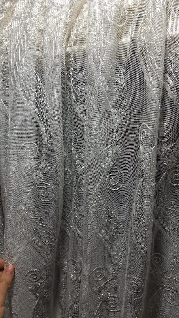 Bohem Gri İşlemeli Tül Perde - Görsel 4