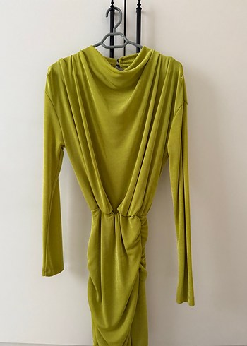 Parlak Yeşil Uzun Kollu Kadın Elbise - Görsel 2