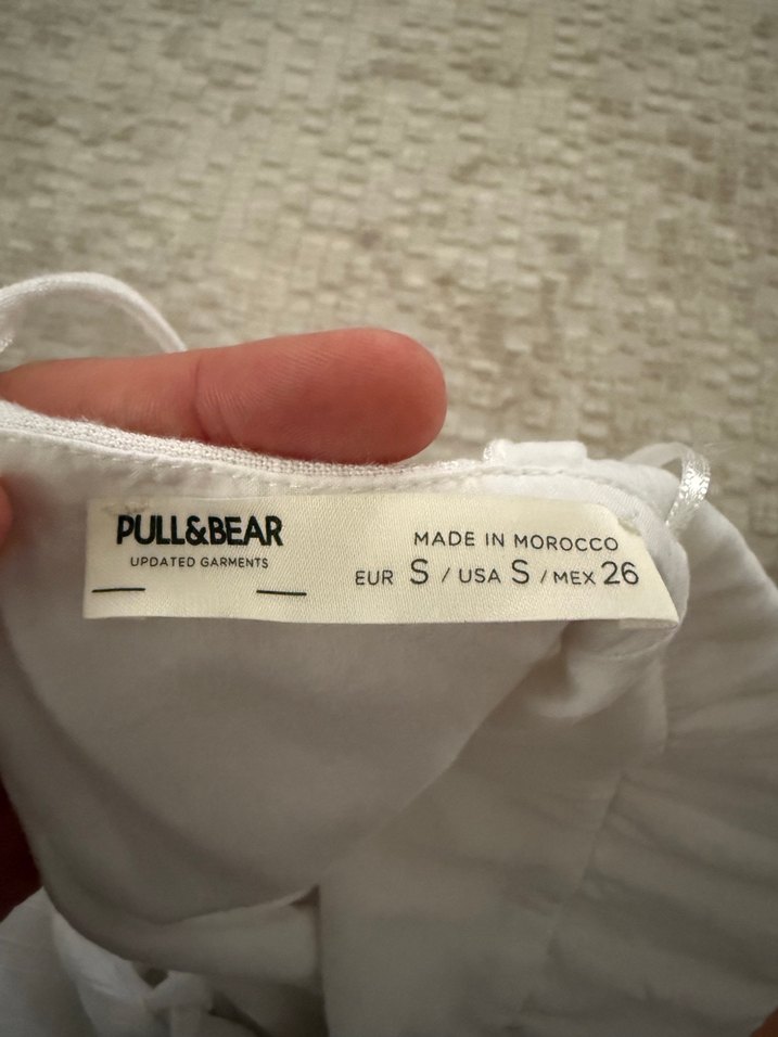 Beyaz V Yaka Kolsuz Mini Keten Elbise - Görsel 4