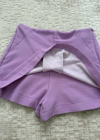 Dantel Detaylı Mor Örgü Kadın şort - Görsel 6