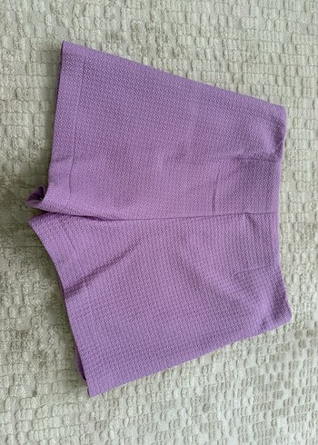 Dantel Detaylı Mor Örgü Kadın şort - Görsel 4