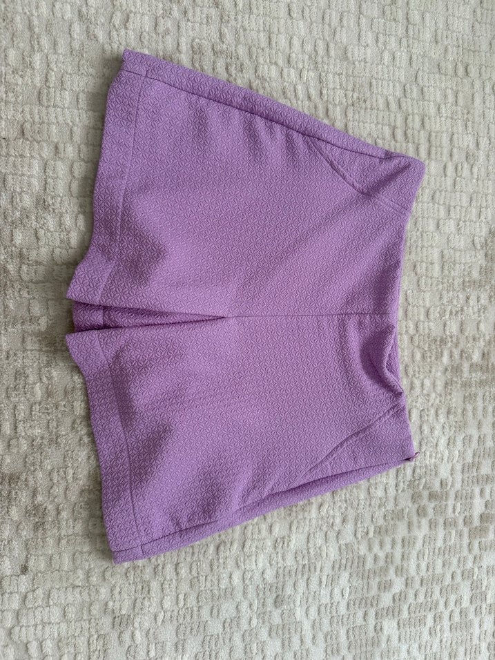 Dantel Detaylı Mor Örgü Kadın şort - Görsel 3
