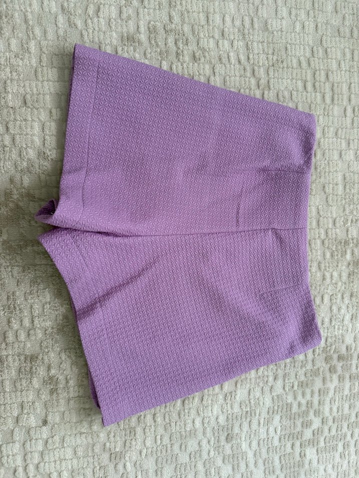 Dantel Detaylı Mor Örgü Kadın şort - Görsel 4