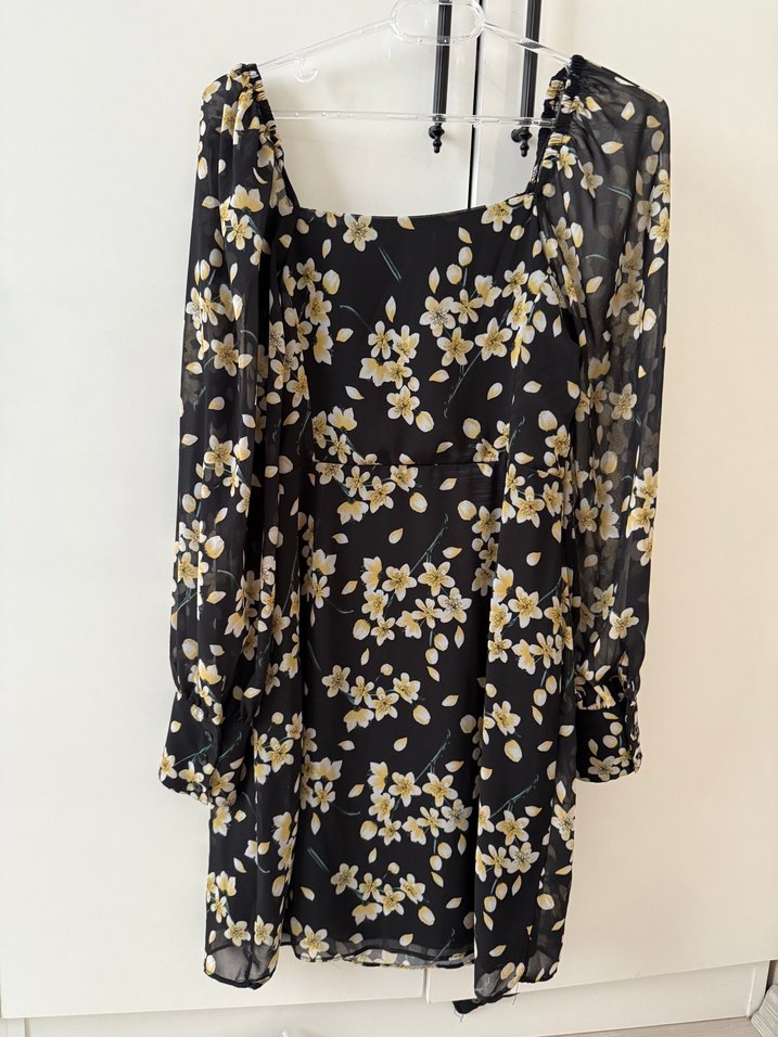 Sarı Çiçekli Midi Bohem Elbise - Görsel 4