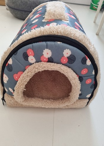 Gri Çiçek Desenli Kedi Evi - Görsel 2