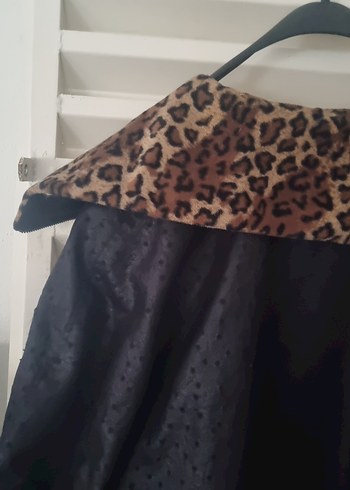 Leopar Suni Deri Kadın Kaban - Görsel 5