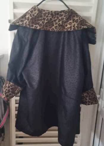 Leopar Suni Deri Kadın Kaban - Görsel 4