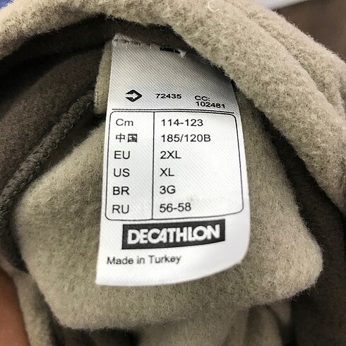 xxl Beden QUECHUA Logo Detaylı Unisex Bej Polar