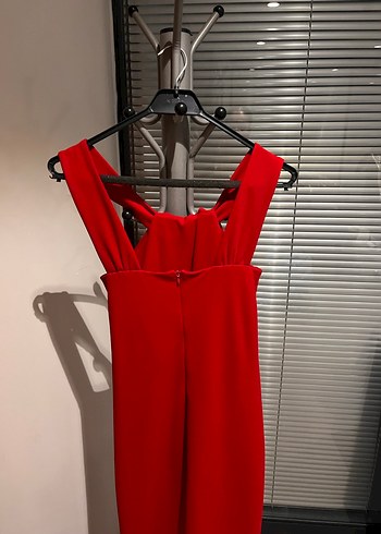 Kırmızı Uzun Elbise - Görsel 5