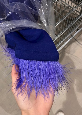 Püsküllü Midi Mavi Abiye Elbise - Görsel 5