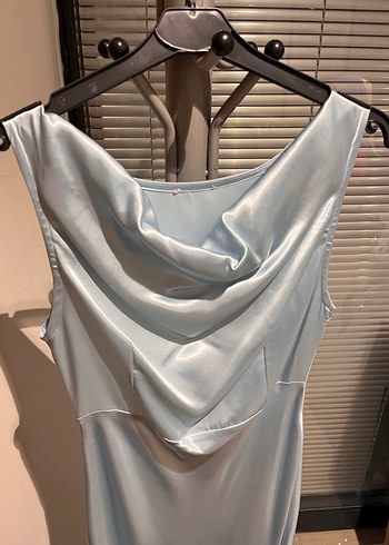 Bebe Mavisi Midi Abiye Elbise - Görsel 6