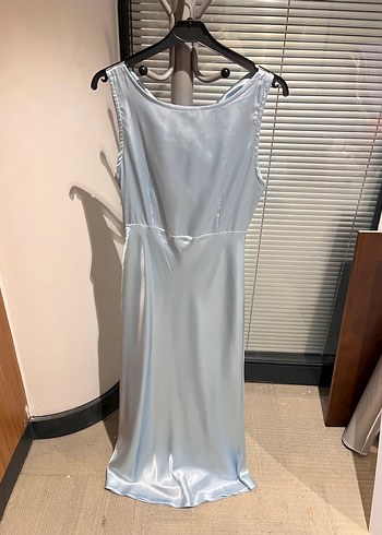 Bebe Mavisi Midi Abiye Elbise - Görsel 7