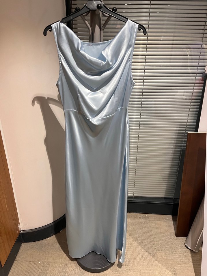 Bebe Mavisi Midi Abiye Elbise - Görsel 5