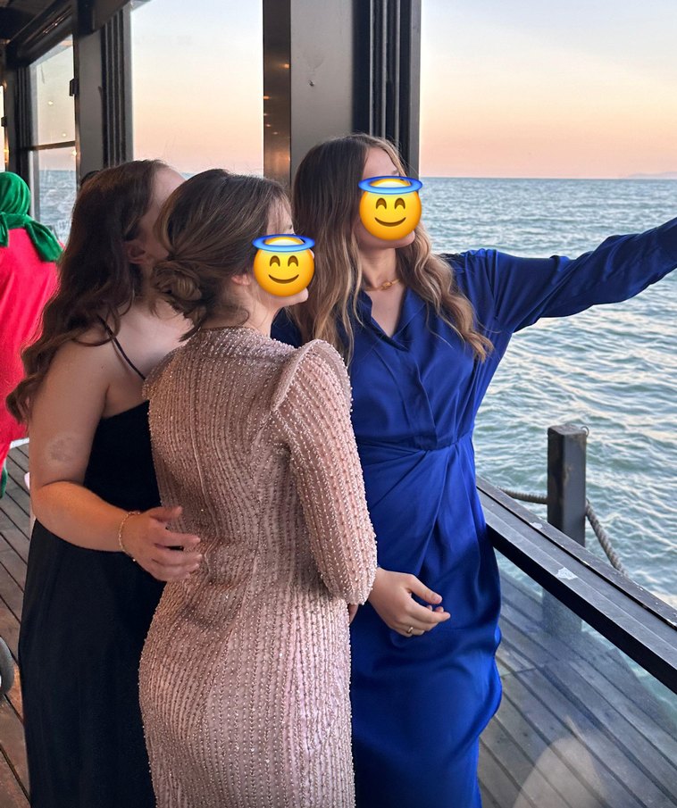 Pudra-Pembe Midi Abiye Elbise - Görsel 2