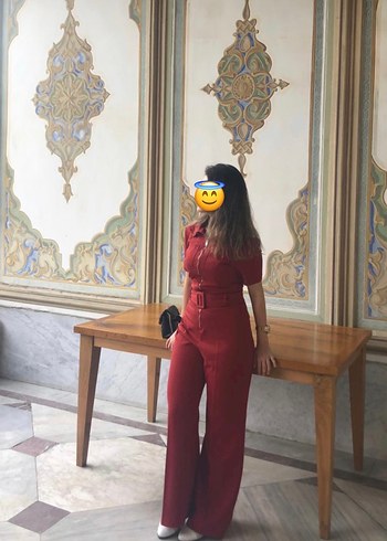 Kemerli Kırmızı  Tulum - Görsel 3