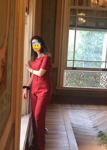 Kemerli Kırmızı  Tulum - Görsel 2