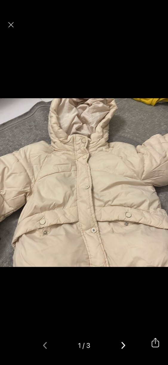 Bebek Beyaz Kapitone Kısa Kışlık Mont - Görsel 2