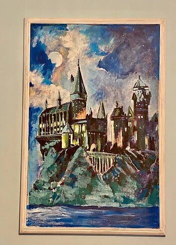 Harry Potter (Hogwarts yağlı boya resimi)