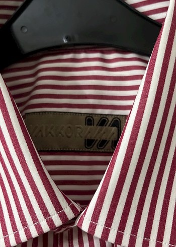 Bordo Çizgili Uzun Kollu Erkek Gömlek - Görsel 2