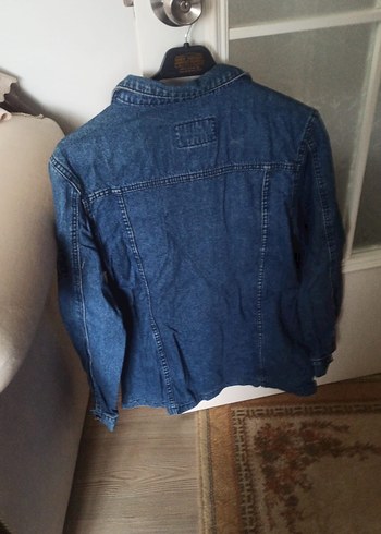 Düğmeli Lacivert Kadın Denim Ceket - Görsel 3