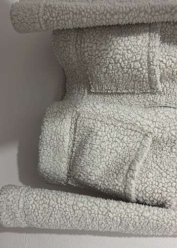 Gri Suni Kürk Detaylı Midi Ceket - Görsel 3