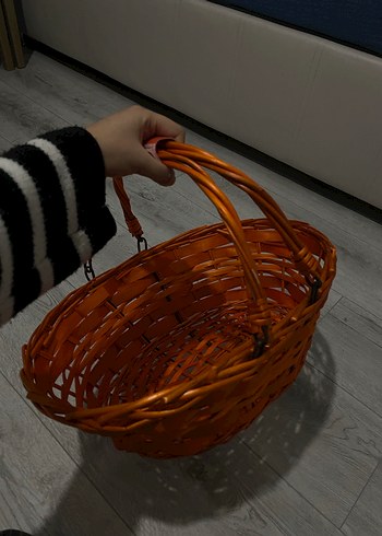 Turuncu Örgü Saplı Sepet - Görsel 4