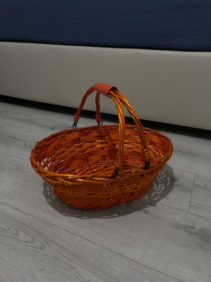 Turuncu Örgü Saplı Sepet - Görsel 2