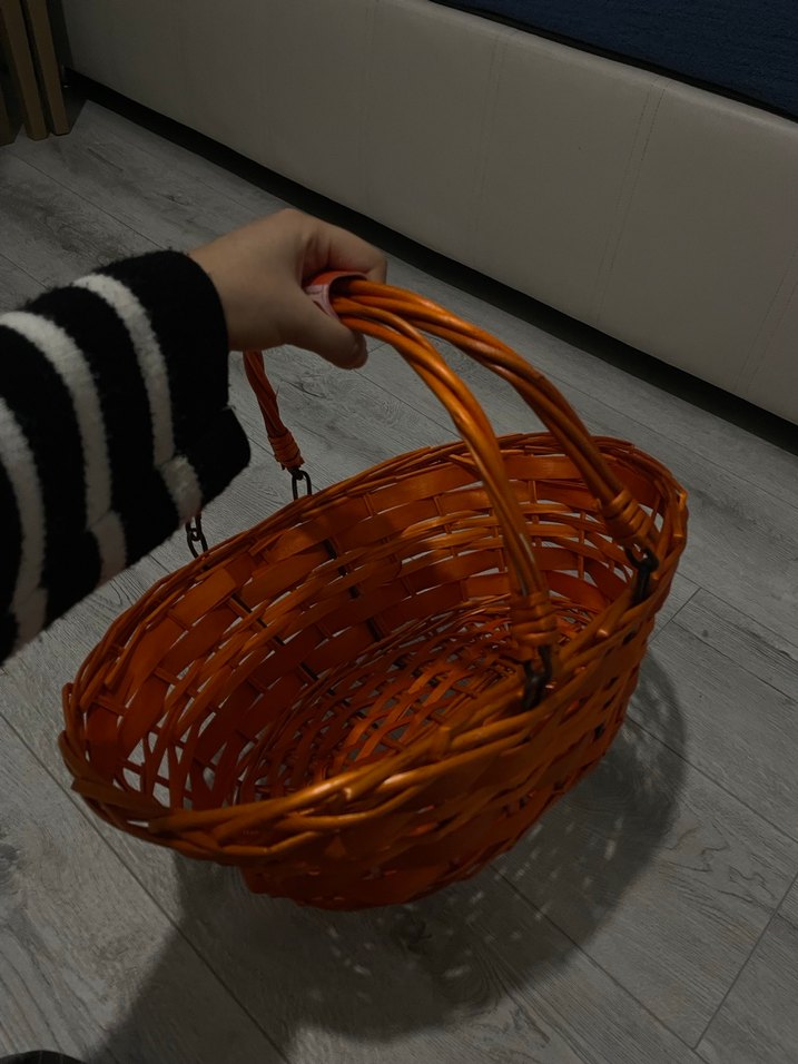 Turuncu Örgü Saplı Sepet - Görsel 4