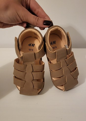 H&M Taba Erkek Çocuk Cırtlı Deri Sandalet