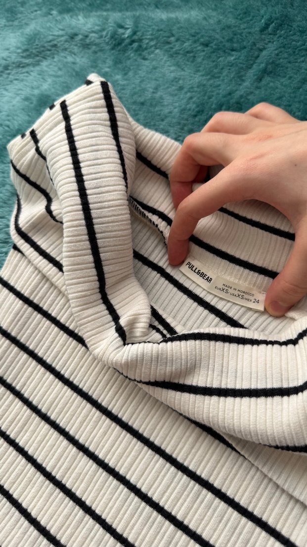 Çizgili Uzun Kollu Kadın Triko Elbise - Görsel 4