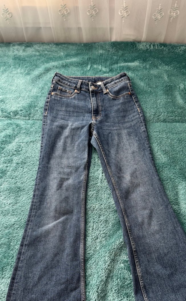 Mavi Tie-Dye Normal Boy Kadın Denim Pantolon - Görsel 2