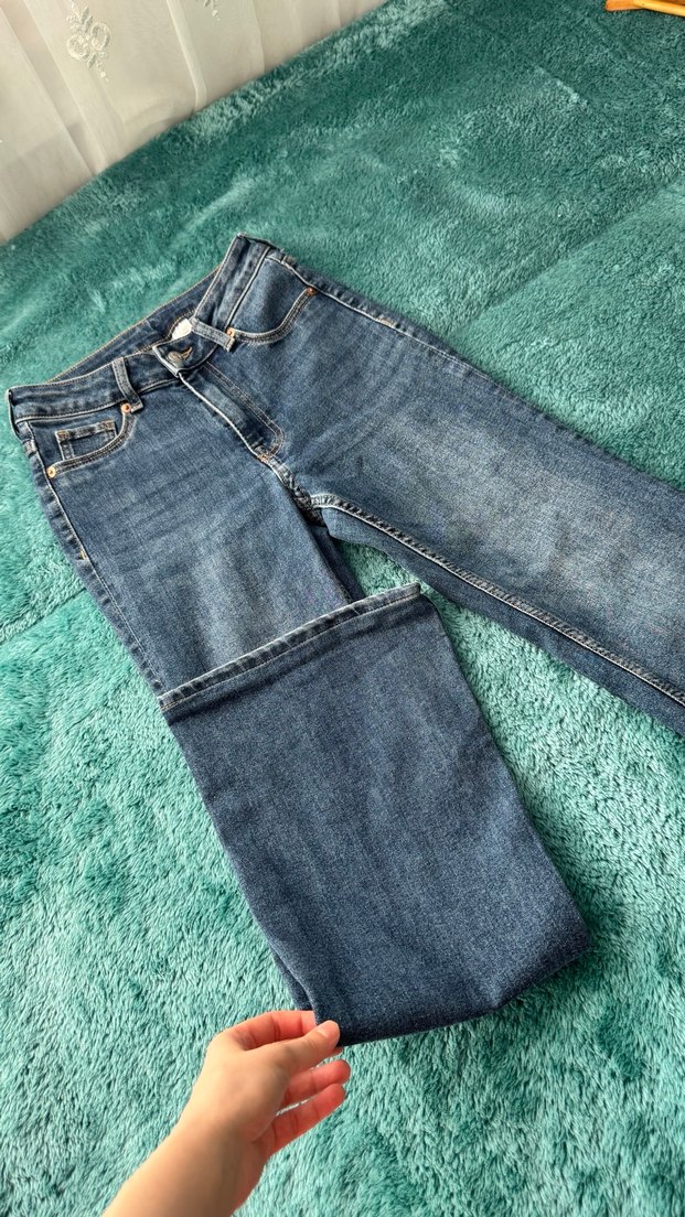 Mavi Tie-Dye Normal Boy Kadın Denim Pantolon - Görsel 3