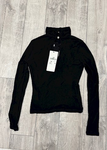 Uzun Kollu Siyah Yüksek Yakalı Kadın Kazak - Görsel 3