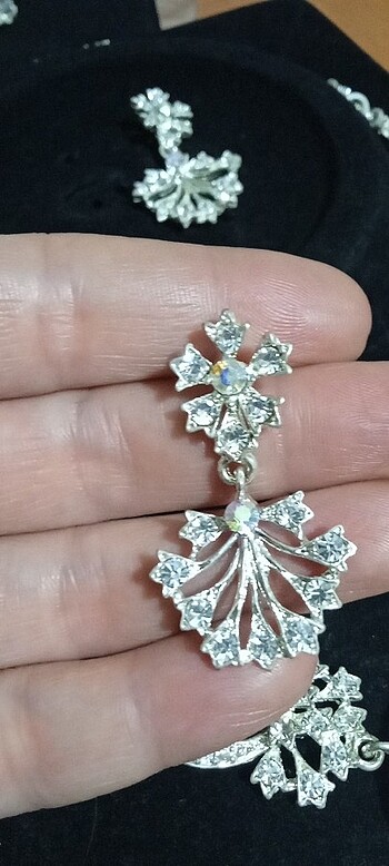 Tasli kolye ve  küpe set - Görsel 3