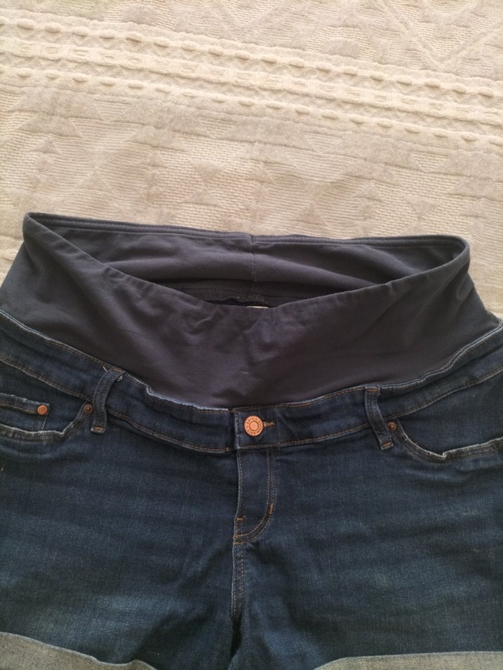 Lacivert Düğmeli Hamile Mini Şort - Görsel 3