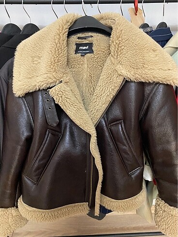 xs Beden kahverengi Renk Biker ceket