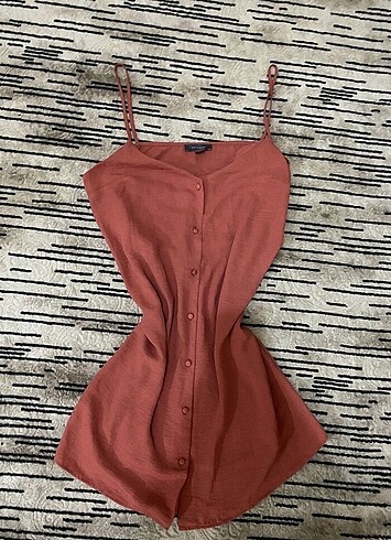 primark keten dügmeli elbise