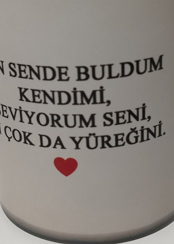 Kütahya Porselen Beyaz Yazılı Kupa Bardak