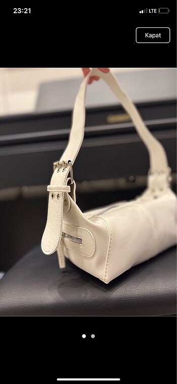 Bershka model krem çanta