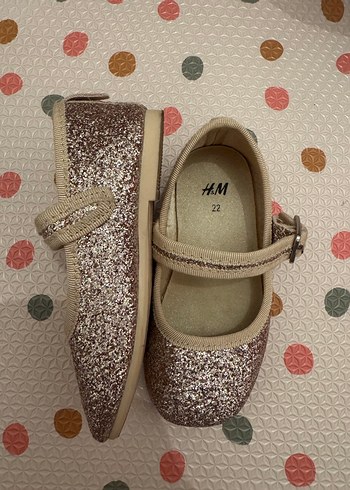 H&M Kız Çocuk Simli Bej Babet - Görsel 3