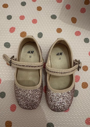 H&M Kız Çocuk Simli Bej Babet - Görsel 5