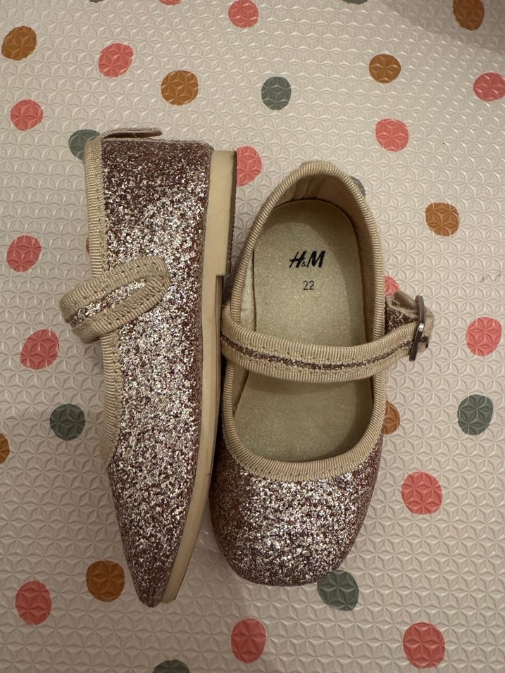 H&M Kız Çocuk Simli Bej Babet - Görsel 3