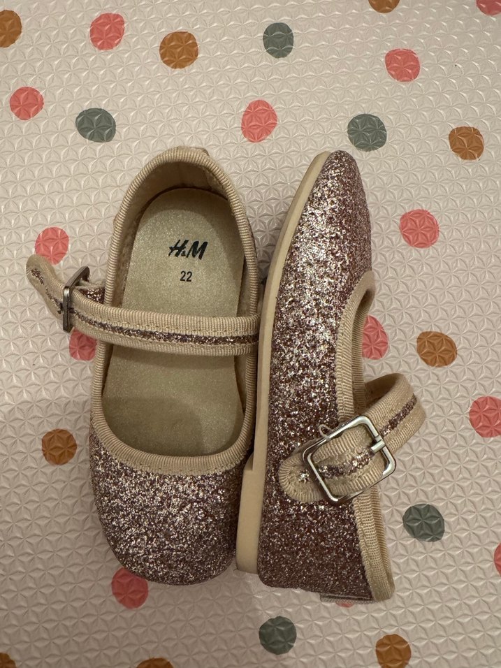 H&M Kız Çocuk Simli Bej Babet - Görsel 2