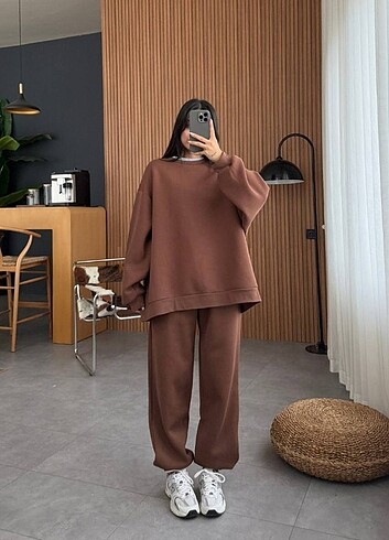 universal Beden Şardonlu eşofman takımı oversize