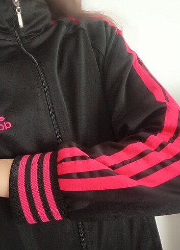 Adidas orjinal neon pembe siyah hırka fermuarlı 