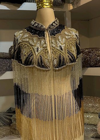 Taşlı pelerin - Görsel 12