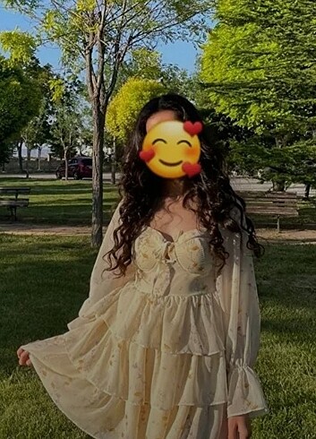 m Beden Çiçek Desenli Elbise